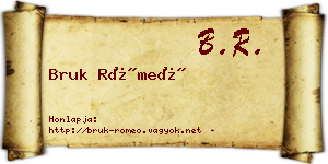 Bruk Rómeó névjegykártya
